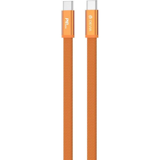 Devia Ultra3 usb-c Pd 240W Metal Woven Flat Fast Charging Cable 1,5 m orange