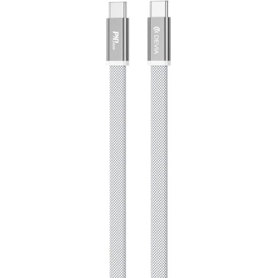 Devia Ultra3 usb-c Pd 240W Metal Woven Flat Fast Charging Cable 1,5 m white