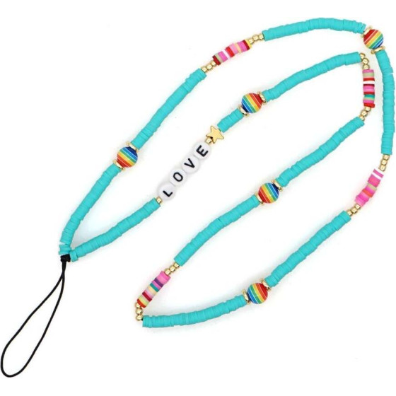 Ds Crystal ����� ������� ������� Phone Strap Jewelry 60cm Blue Love