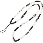 Ds Crystal ����� ������� ������� Phone Strap Jewelry 80cm Black Love