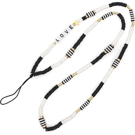 Ds Crystal ����� ������� ������� Phone Strap Jewelry 80cm Black Love