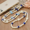 Ds Crystal ����� ������� ������� Phone Strap Jewelry 80cm Blue Star