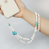 Ds Crystal ����� ������� ������� Phone Strap Jewelry 80cm Blue Stone