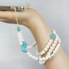 Ds Crystal ����� ������� ������� Phone Strap Jewelry 80cm Blue Stone
