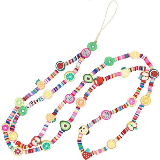 Ds Crystal ����� ������� ������� Phone Strap Jewelry 80cm Colorful Fruit