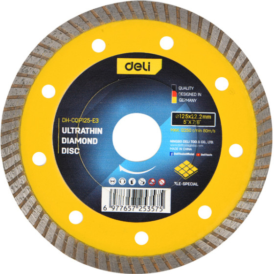 DELI ������ ����� �������� ������� ������, ultrathin, 125mm, 12250rpm, Wet & Dry - (DH-CQP125-E3)