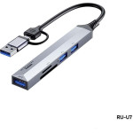 Remax RU-U7 5-in-1 USB-A 3.0 / TYPE-C Usb Hub Adapter �����