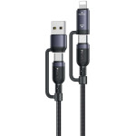 Yesido ������� CA200 Braided 4-��-1 Usb / Type-C / Lightning 60W 1m �����