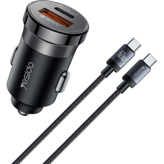 Yesido ��������� ����������� Y72 USB-A + USB-C �� ������� Type-C 30W Pd �����