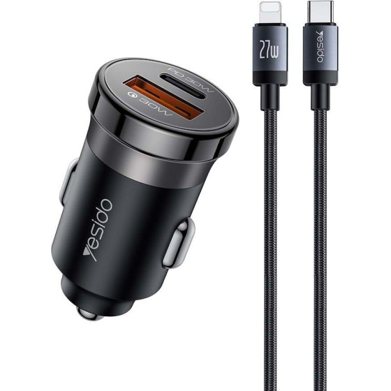 Yesido ��������� ����������� Y73 USB-A + USB-C �� ������� Lightning 30W Pd �����
