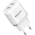 Yesido ��������� YC26 2x USB-A 2.4A �� ������� Micro-Usb �����