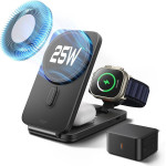 ESR - Cryoboost 3in1 Charging Station - For Apple Devices, With 65W Adapter, Foldable, Fast Charge, Qi2, 25W - Black - (2C590)