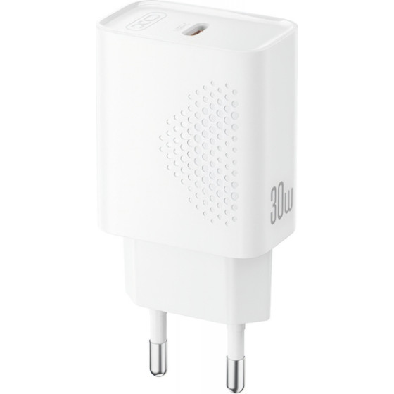 XO Design Wall Charger L162, 30W, 3A, 1 x USB-C, White