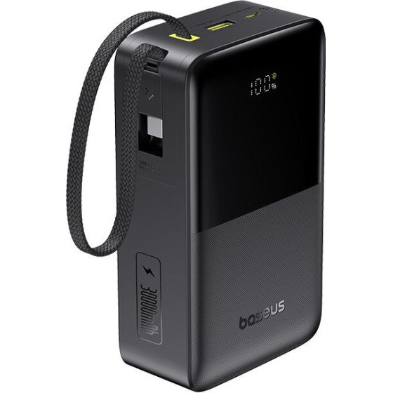 Baseus 30000 mAh, 22.5W + built-In Type-C cable, Enerfill FC51 Bipow 2 Pro /black/ - E0028100