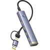 Baseus 4-in-1 Hub From Type-C/USB-A To 4xUSB3.2, USB-C(input) Air Ultrajoy /gray/ - B0005280B811-15