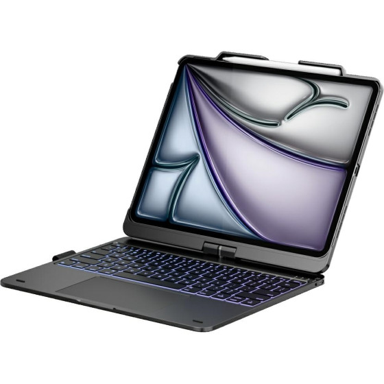 Typecase Flexbook Touch Case with Keyboard for iPad Air 13 M2 2024 / M3 2025 / M4 2026 grey - (KB201T-129-C-BLK-BLK-B-US-V4)