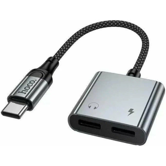 Hoco ���������� USB-C �� ����� ����� �� 2xUSB-C ��� ���������� ��� ��� �� Braided ������� ���� - (UPA34A)