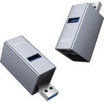 Hoco Hub 3-in-1 Usb �� 2xUSB2.0 ��� 1xUSB3.0 �������� ��� 5GBps Metal Grey - (HB54)