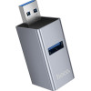 Hoco Hub 3-in-1 Usb �� 2xUSB2.0 ��� 1xUSB3.0 �������� ��� 5GBps Metal Grey - (HB54)