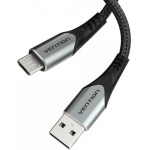 Vention Cotton Braided Usb 2.0 A Male To Micro-B Male 3A Cable 0.25M Gray Aluminum Alloy Type - (COAHC)