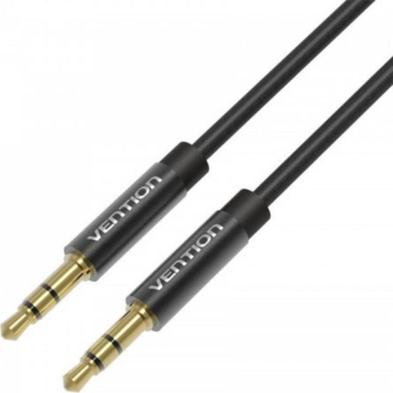 Vention Fabric Braided 3.5mm Male To Male Audio Cable 2M Black Metal Type - (BAGBH)