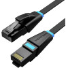 Vention Flat Cat.6 Utp Patch Cable 0.5M Black - (IBJBD)