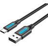 Vention Usb 2.0 A Male To C Male 3A Cable 0.25M Black - (COKBC)