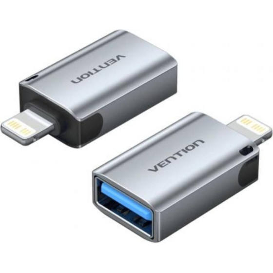 Vention USB-A Female To Lightning Male Otg Adapter Gray Aluminum Alloy Type - (CUCH0)