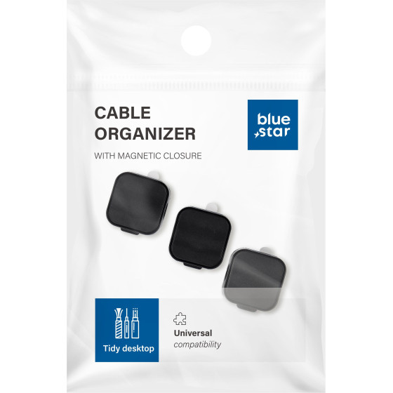Blue Star PJ-OCZ7 Magnetic Cable Organizer - Black (3 pcs.)