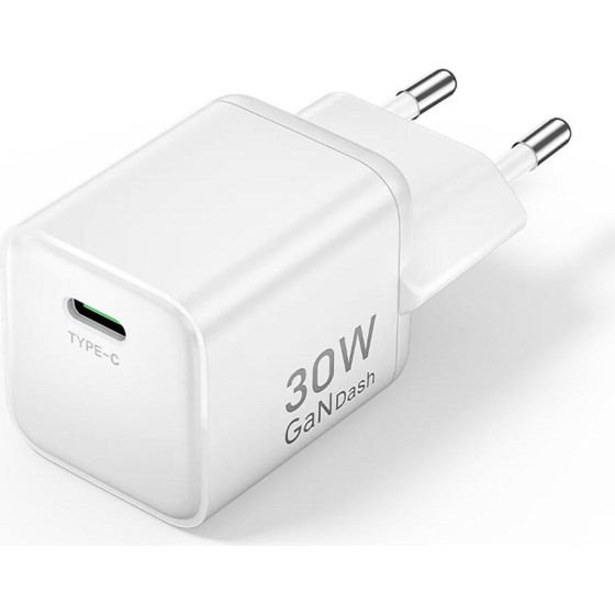 Vention 1-Port USB-C Gan Charger (30W) EU-Plug White - (FCIW0-EU)