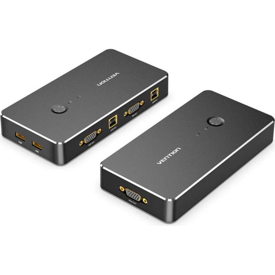 Vention 2 In 1 Out Vga Kvm Switch Black Metal Type - (DBEB0)