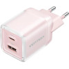 Vention 2-Port Usb (C + A) Gan Charger (30W/30W) With 3A USB-C To USB-C Cable (1M) EU-Plug Pink - (TZ-FCEP0-EU)