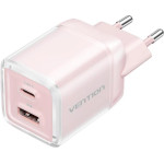 Vention 2-Port Usb (C + A) Gan Charger (70W/22.5W) With 5A USB-C To USB-C Cable (1M) EU-Plug Pink - (TZ-FCGP0-EU)