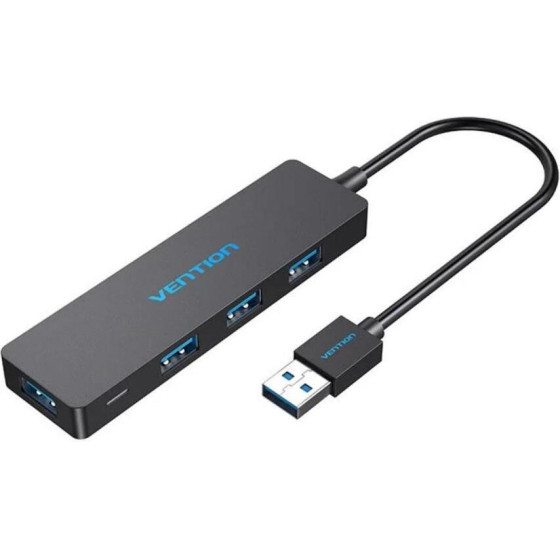 Vention 4 Ports USB3.0 Hub 0.15M Black - (CHKBB)