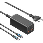 Vention 4-Port Usb (C + C + A + A) Gan Charger (100W/100W/18W/18W) EU-Plug Black - (FBSBG-EU)