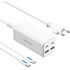 Vention 4-Port Usb (C + C + A + A) Gan Charger (100W/100W/18W/18W) EU-Plug White - (FBSWG-EU)