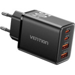 Vention 4-Port Usb (C + C + A + A) Gan Charger (30W/20W/18W/18W) EU-Plug Black - (FCHB0-EU)