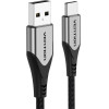 Vention Cotton Braided Usb 2.0 A Male To C Male 3A Cable 0.25M Gray Aluminum Alloy Type - (CODHC)