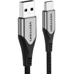 Vention Cotton Braided Usb 2.0 A Male To C Male 3A Cable 0.25M Gray Aluminum Alloy Type - (CODHC)