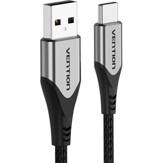 Vention Cotton Braided Usb 2.0 A Male To C Male 3A Cable 0.25M Gray Aluminum Alloy Type - (CODHC)