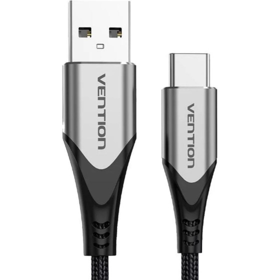 Vention Cotton Braided Usb 2.0 A Male To C Male 3A Cable 0.5M Gray Aluminum Alloy Type - (CODHD)