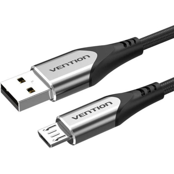 Vention Cotton Braided Usb 2.0 A Male To Micro-B Male 3A Cable 1M Gray Aluminum Alloy Type - (COAHF)