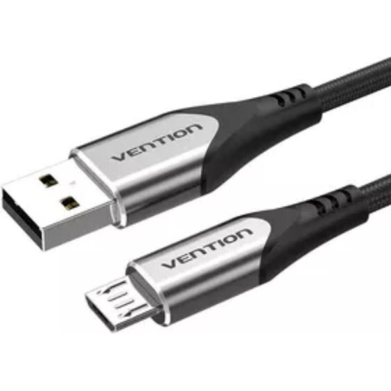 Vention Cotton Braided Usb 2.0 A Male To Micro-B Male 3A Cable 2M Gray Aluminum Alloy Type - (COAHH)