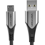 Vention Cotton Braided Usb 2.0 A Male To Micro-B Male 3A Cable 3M Gray Aluminum Alloy Type - (COAHI)