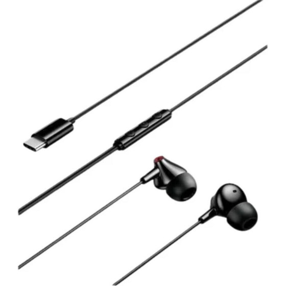 Vention Echo Lite USB-C In-Ear Wired Headphones With Dac Adapter 1.2M Black - (GBBBAV)