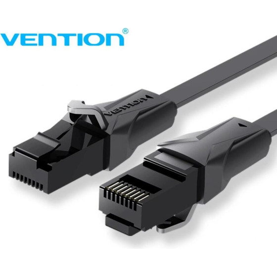 Vention Flat Cat.6 Utp Patch Cable 0.75M Black - (IBABE)