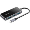 Vention Multi-Function USB-C To USB3.0*4/Pd Docking Station 0.15M Gray Mirrored Surface Type - (TFDHB)