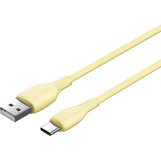 Vention Usb 2.0 A Male To C Male 3A Cable 0.25M Yellow Pvc Type - (CTWYC)