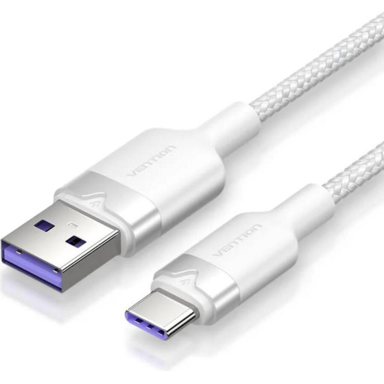 Vention Usb 2.0 A Male To C Male 6A Cable 2M White Flexible Pvc Type - (CWBWH)