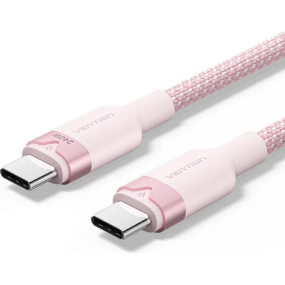 Vention Usb 2.0 C Male To C Male 5A Cable 2M Pink Flexible Pvc Type - (TRWPH)